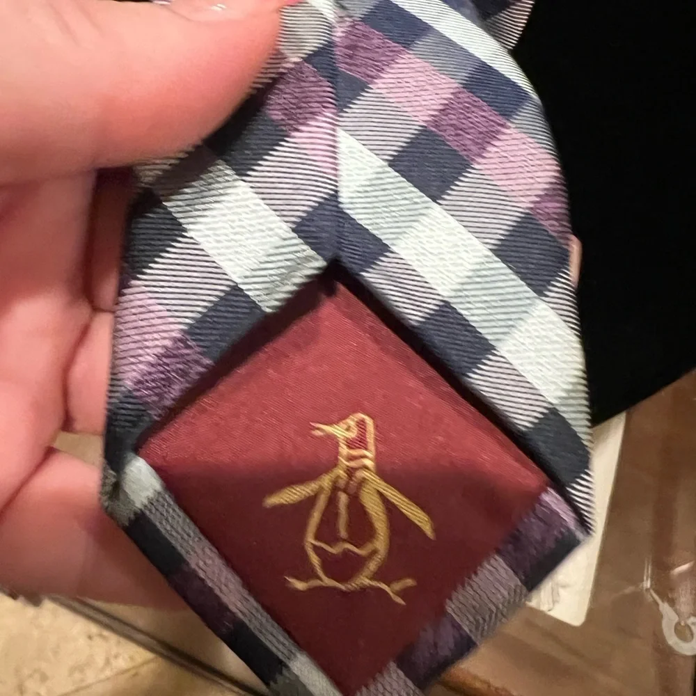 Plaid Silk Penguin Tie